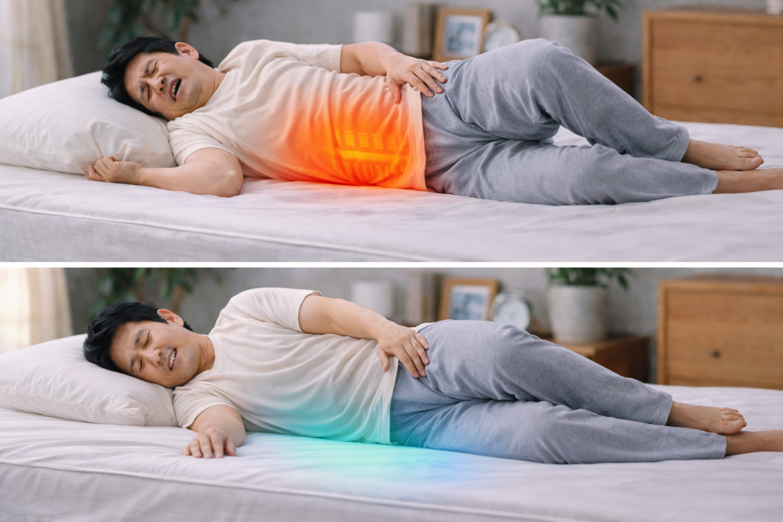 高反発と低反発の違いのイメージ