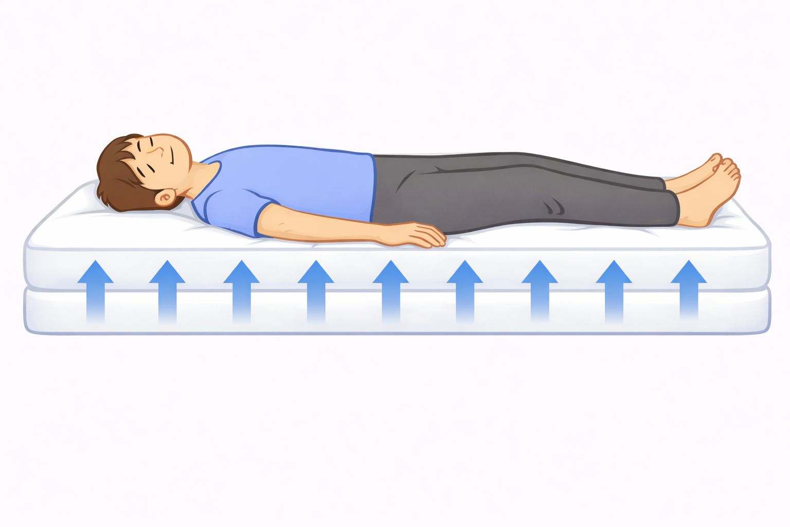 体の重さが分かれて支えられるイメージ