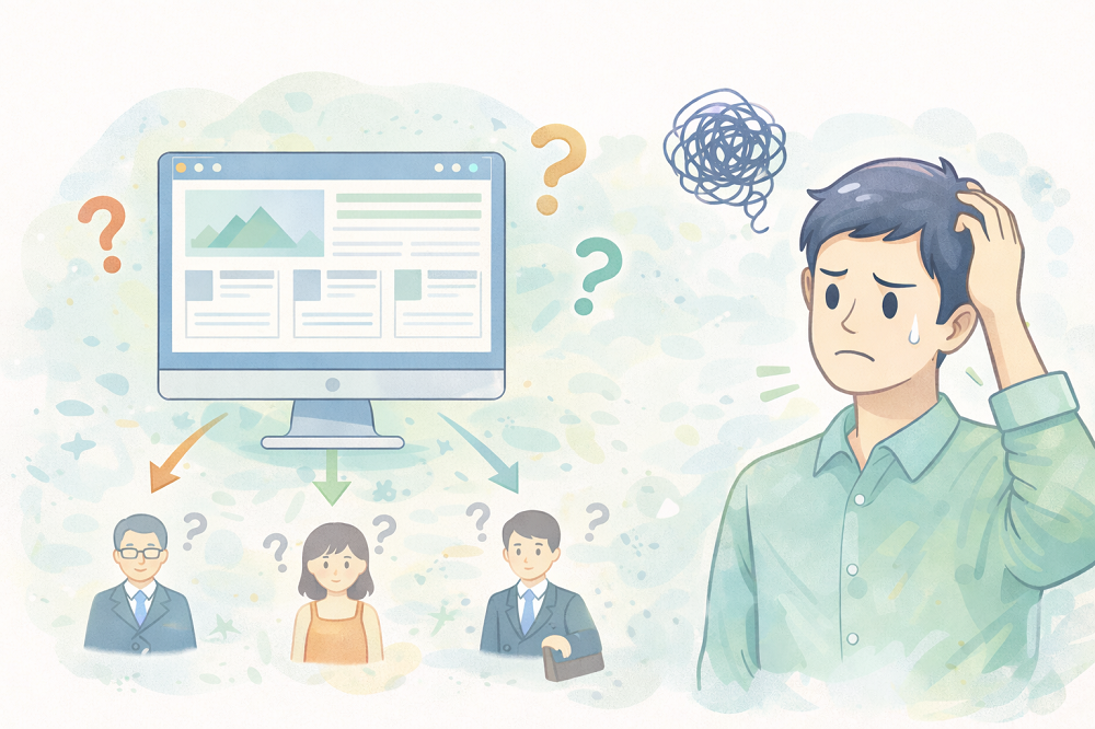 誰に向けたホームページか分かりにくいイメージ