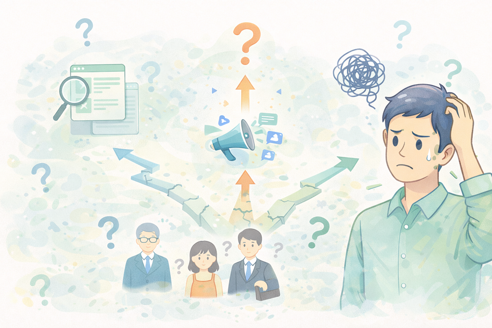 次にどうすればよいか分かりにくいイメージ