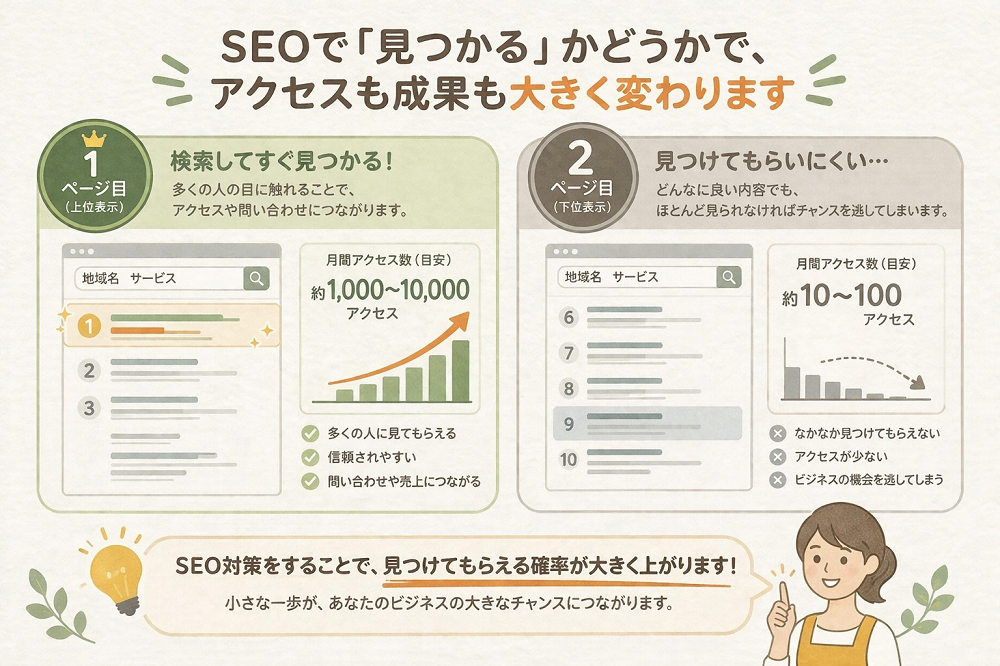 検索順位の違いのイメージ