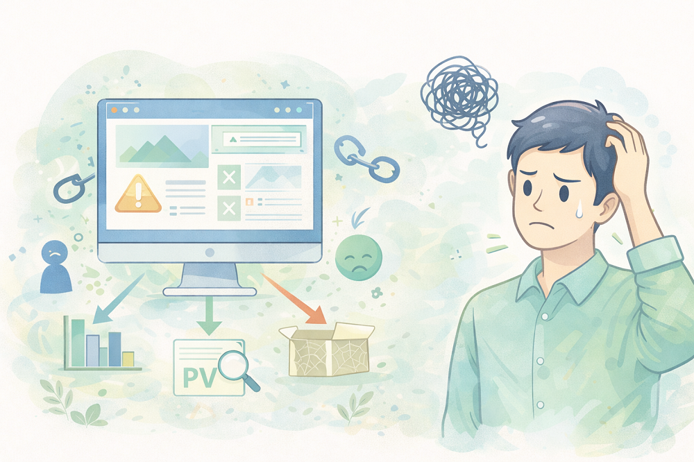 ホームページがうまくいかないイメージ