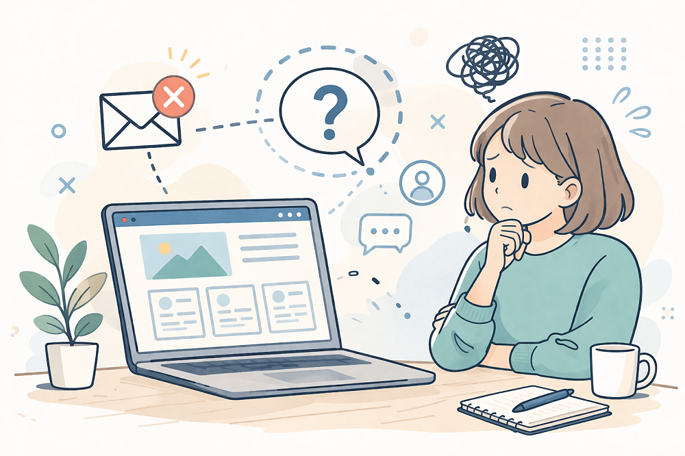 ホームページから問い合わせが来ないイメージ