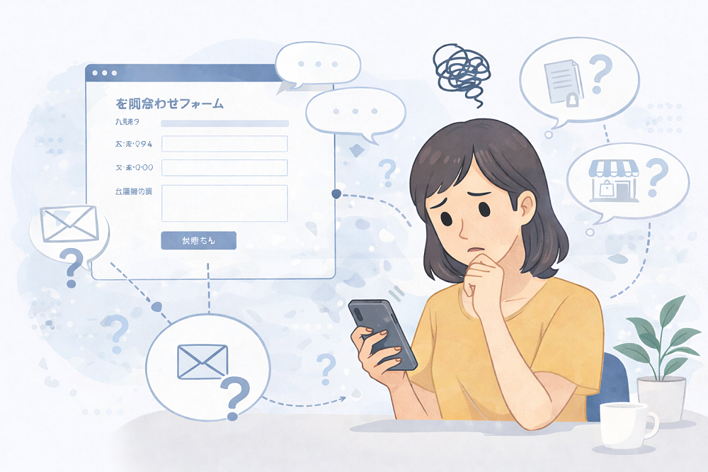 問い合わせ前に迷っているイメージ